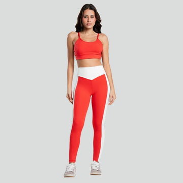 Conjunto Fitness Feminino Bicolor Vermelho