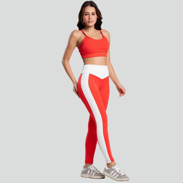 Conjunto Fitness Feminino Bicolor Vermelho