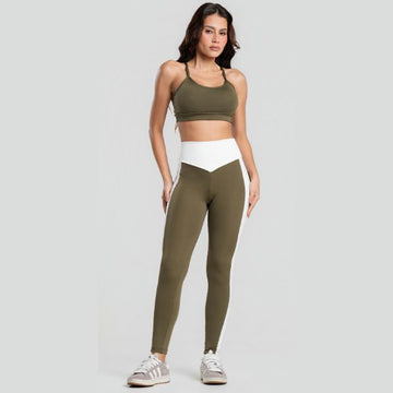 Conjunto Fitness Feminino Bicolor Verde