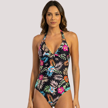 Maiô Estampado Com Bojo Costa Nua Floral