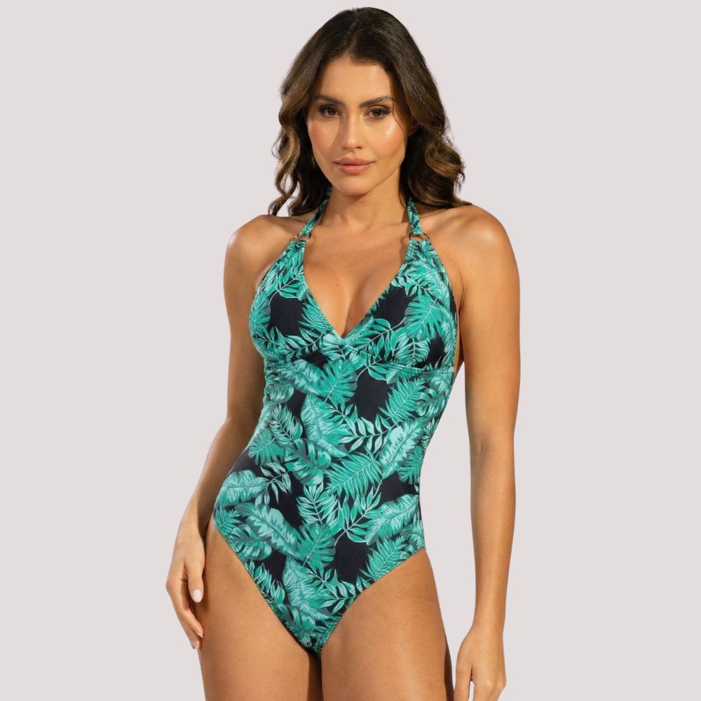 Maiô Estampado Com Bojo Costa Nua Azul