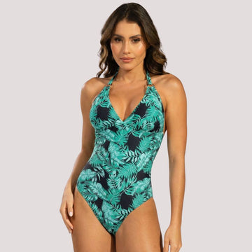 Maiô Estampado Com Bojo Costa Nua Azul