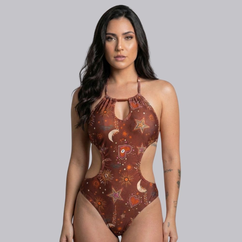 Maiô Engana Mamãe Estampado Marrom