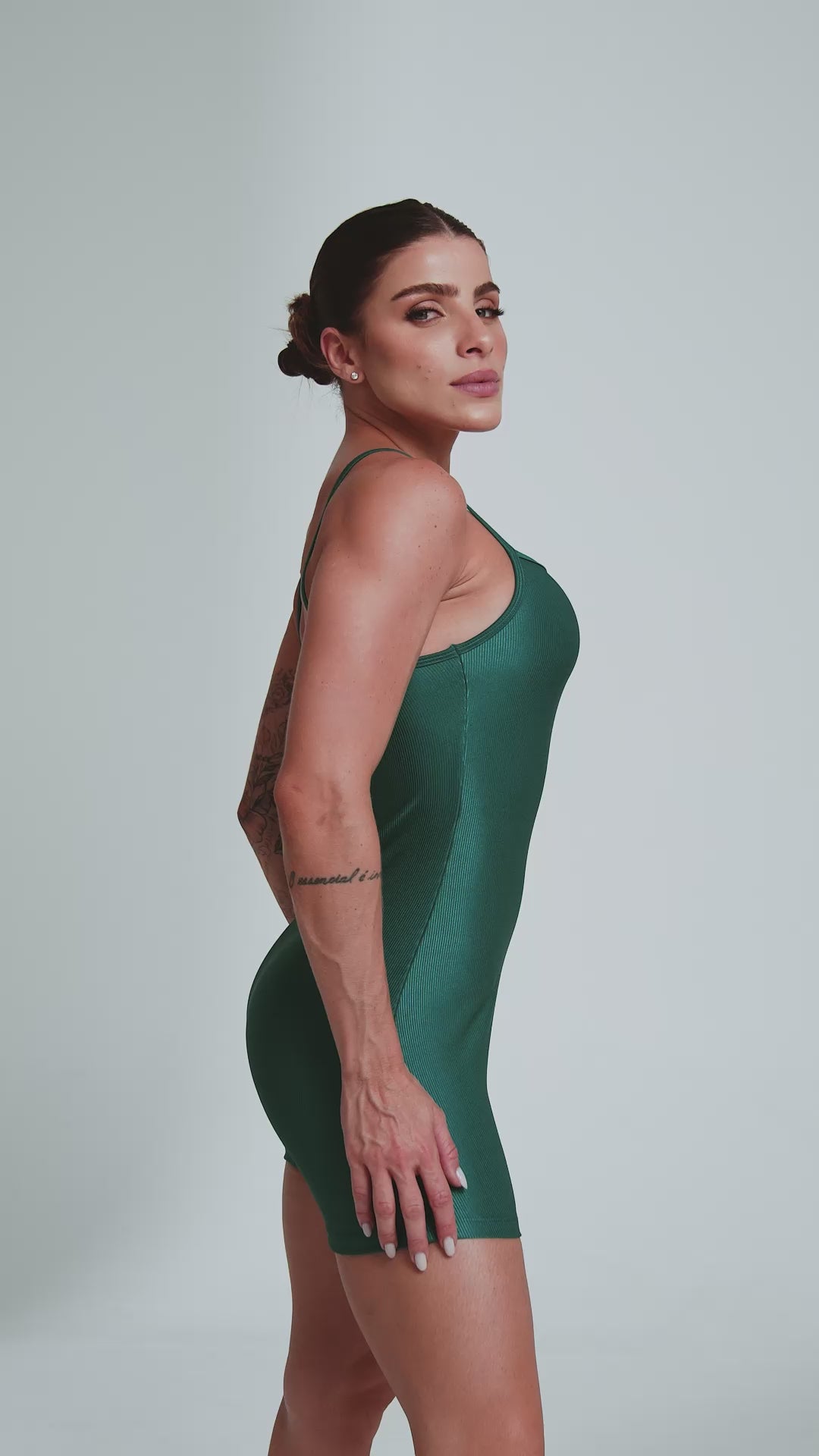 Macaquinho Fitness Feminino Canelado ACTIVE Verde