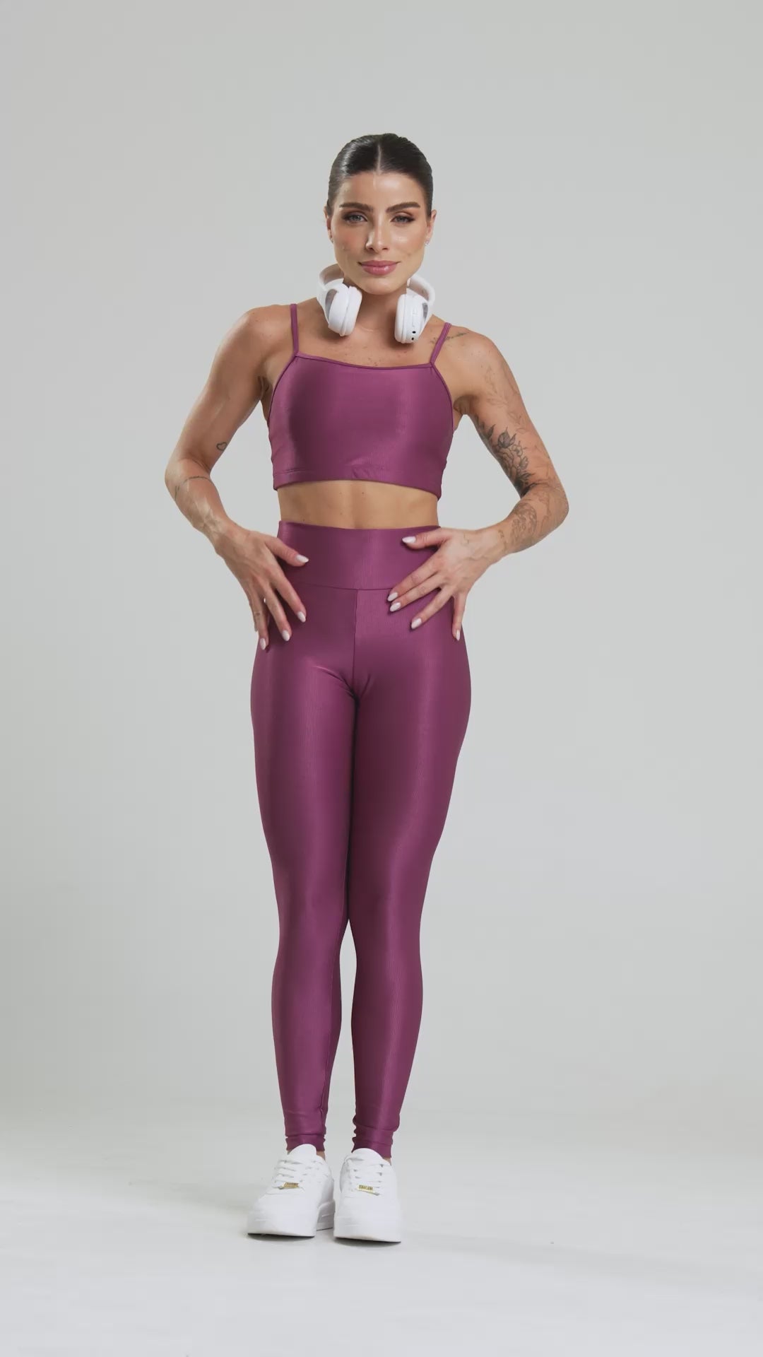 Conjunto Fitness Feminino Canelado ACTIVE Roxo