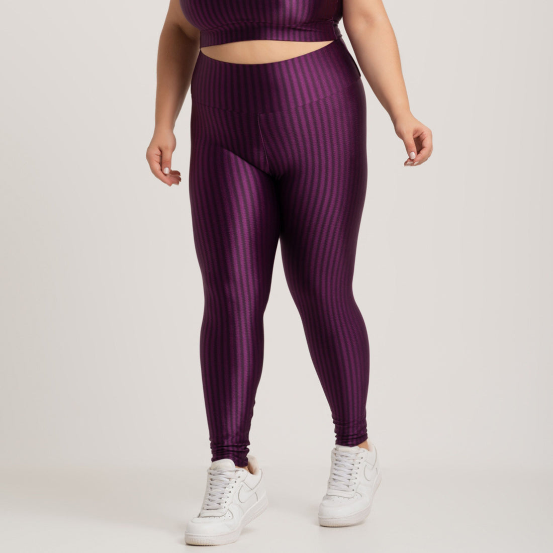 Calça Legging Plus Size Fitness New Zig Poliamida Roxo - VEKYO