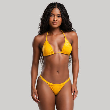 Biquíni Cortininha Fita Texturizado Amarelo - VEKYO