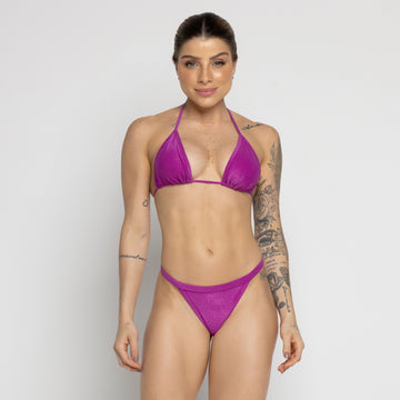 Biquíni Cortininha Fita Texturizado Roxo - VEKYO