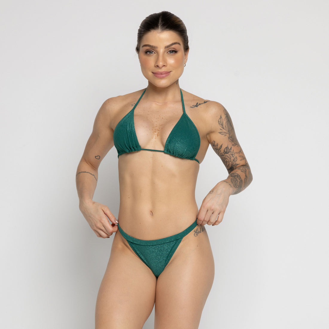 Biquíni Cortininha Fita Texturizado Verde - VEKYO