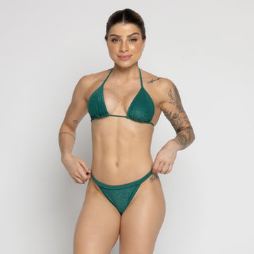Biquíni Cortininha Fita Texturizado Verde - VEKYO