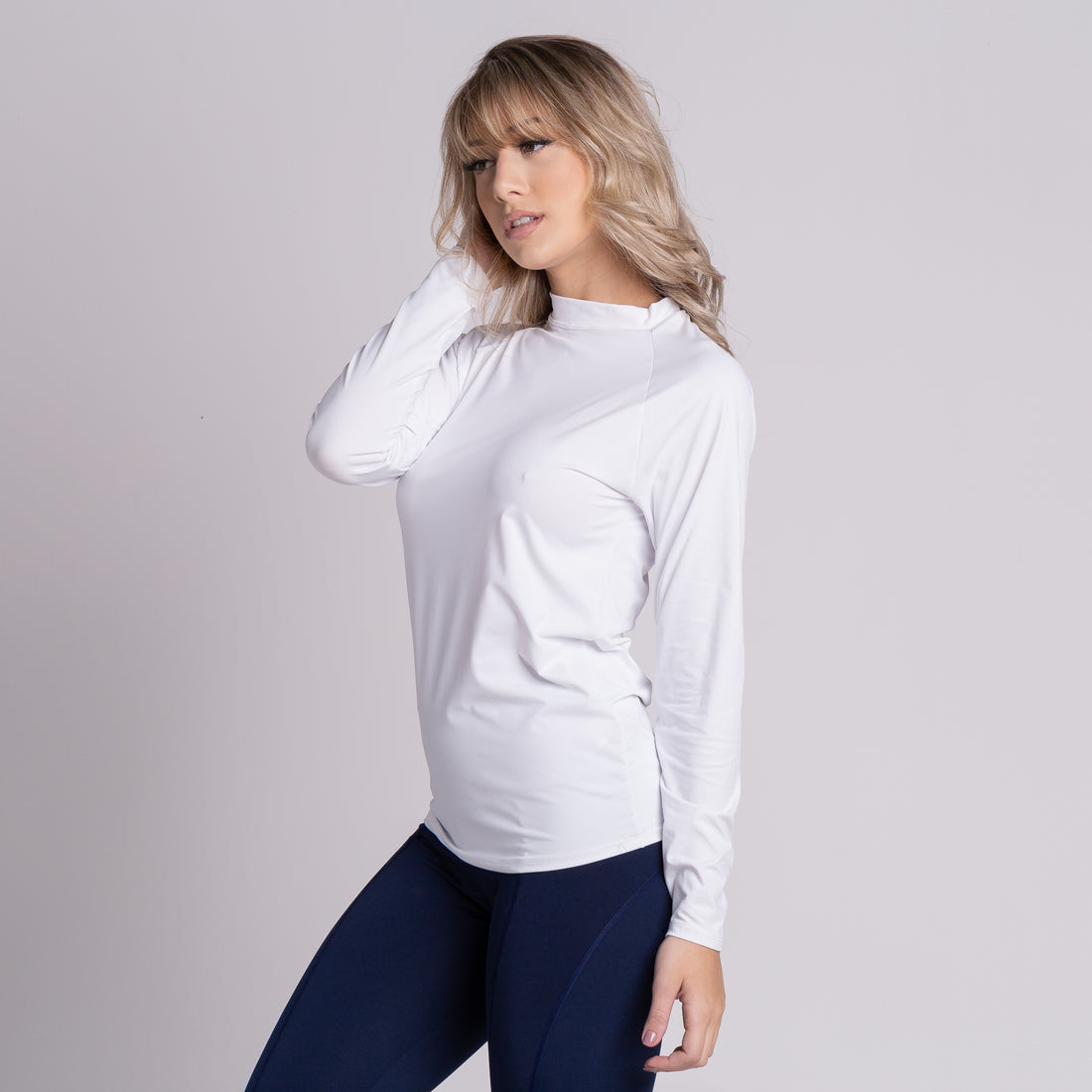 Blusa Térmica Segunda Pele Compressão Proteção Uv Feminina Branco - VEKYO