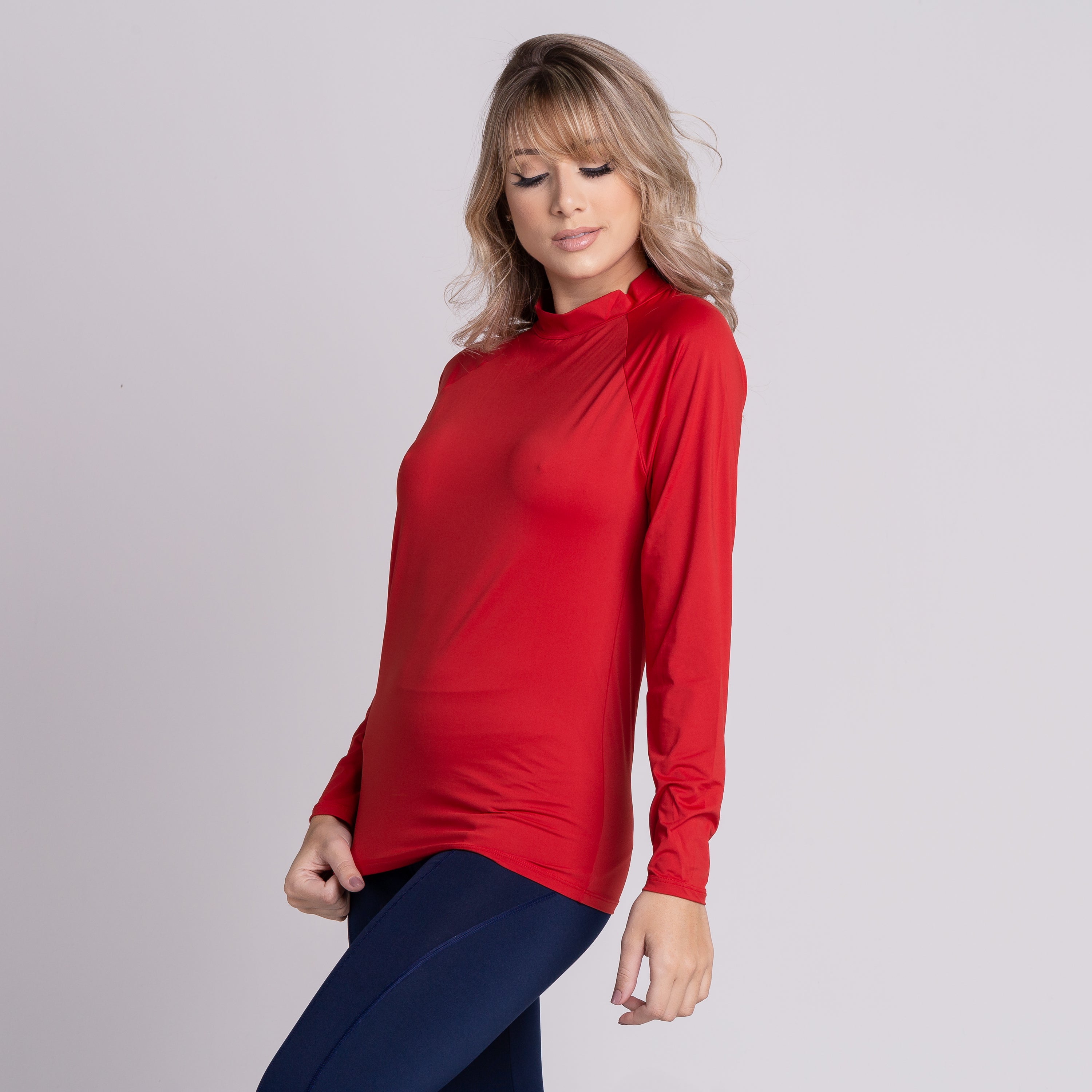 Blusa Térmica Segunda Pele Compressão Proteção Uv Vermelho - VEKYO