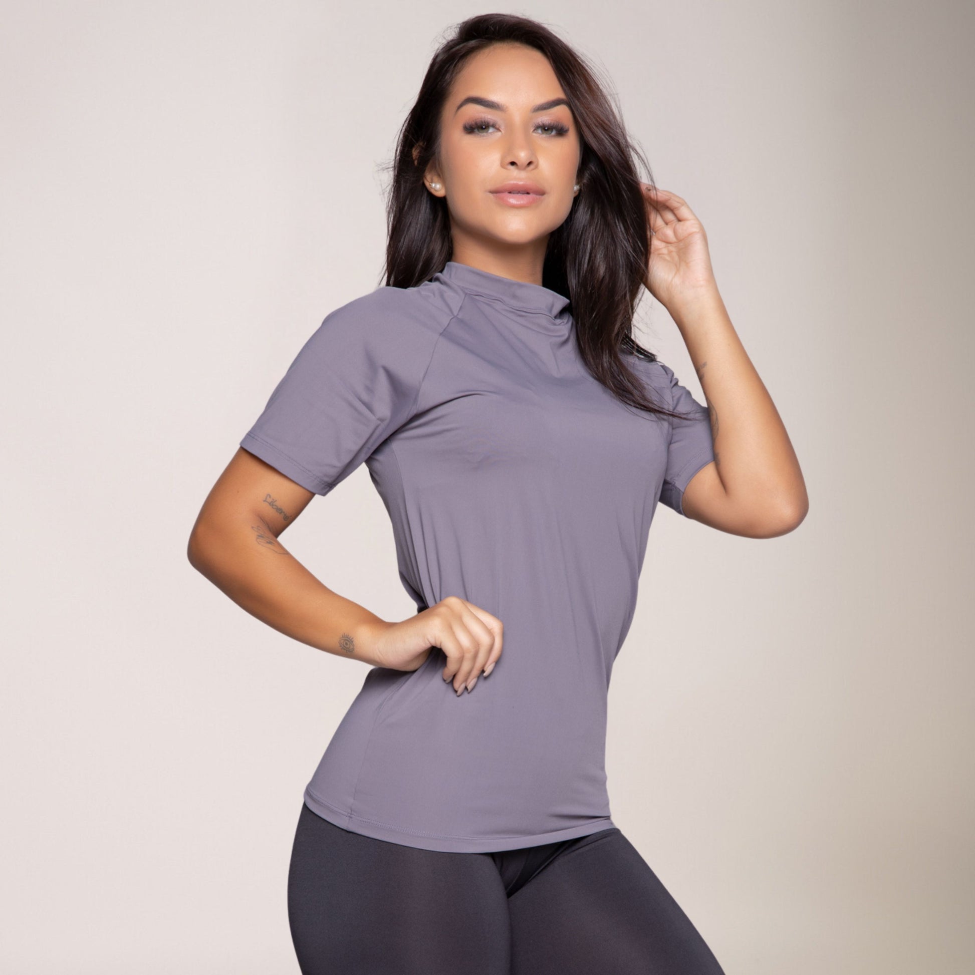 Blusa Térmica Segunda Pele Proteção UV+ Manga Curta Cinza - VEKYO