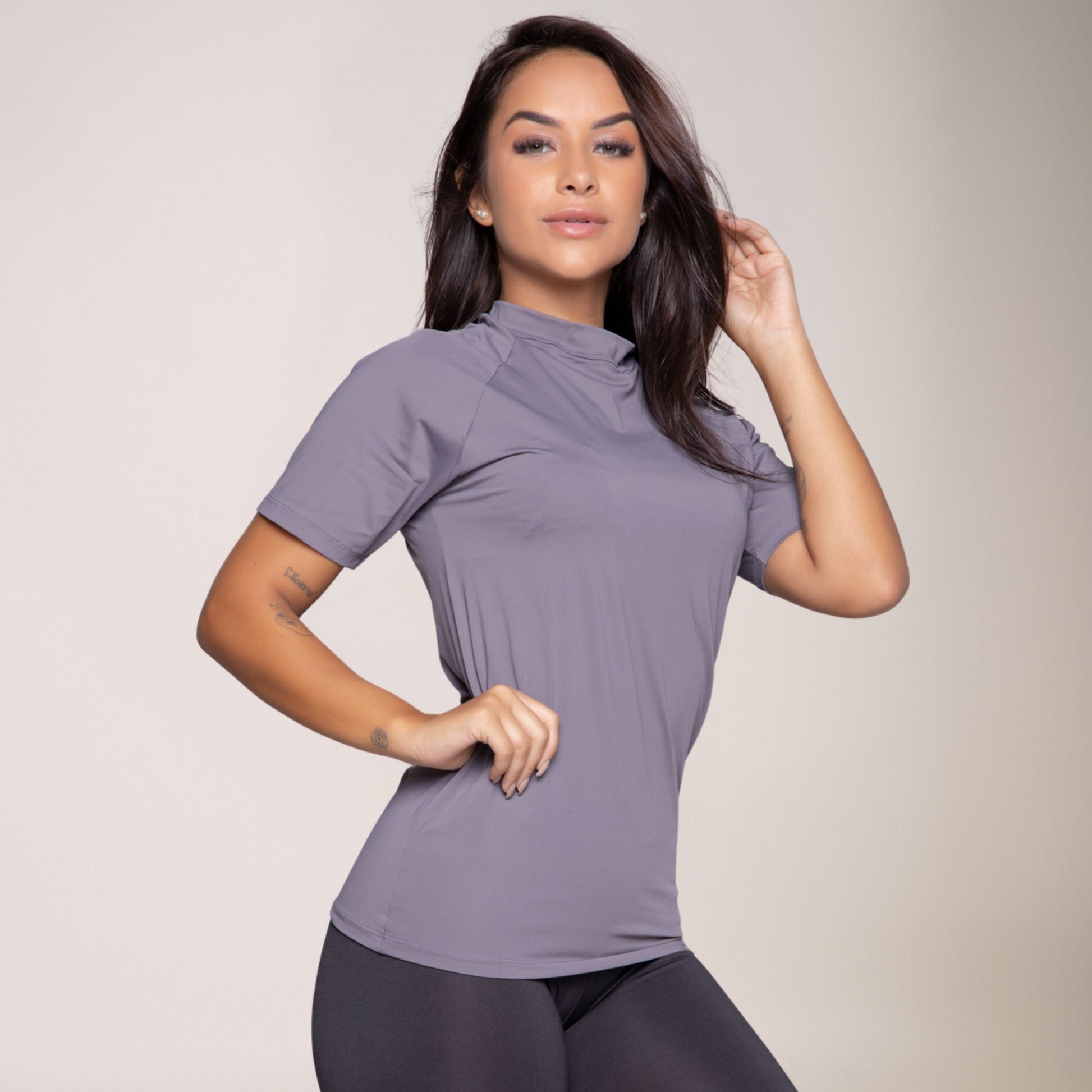 Blusa Térmica Segunda Pele Proteção UV+ Manga Curta Cinza - VEKYO