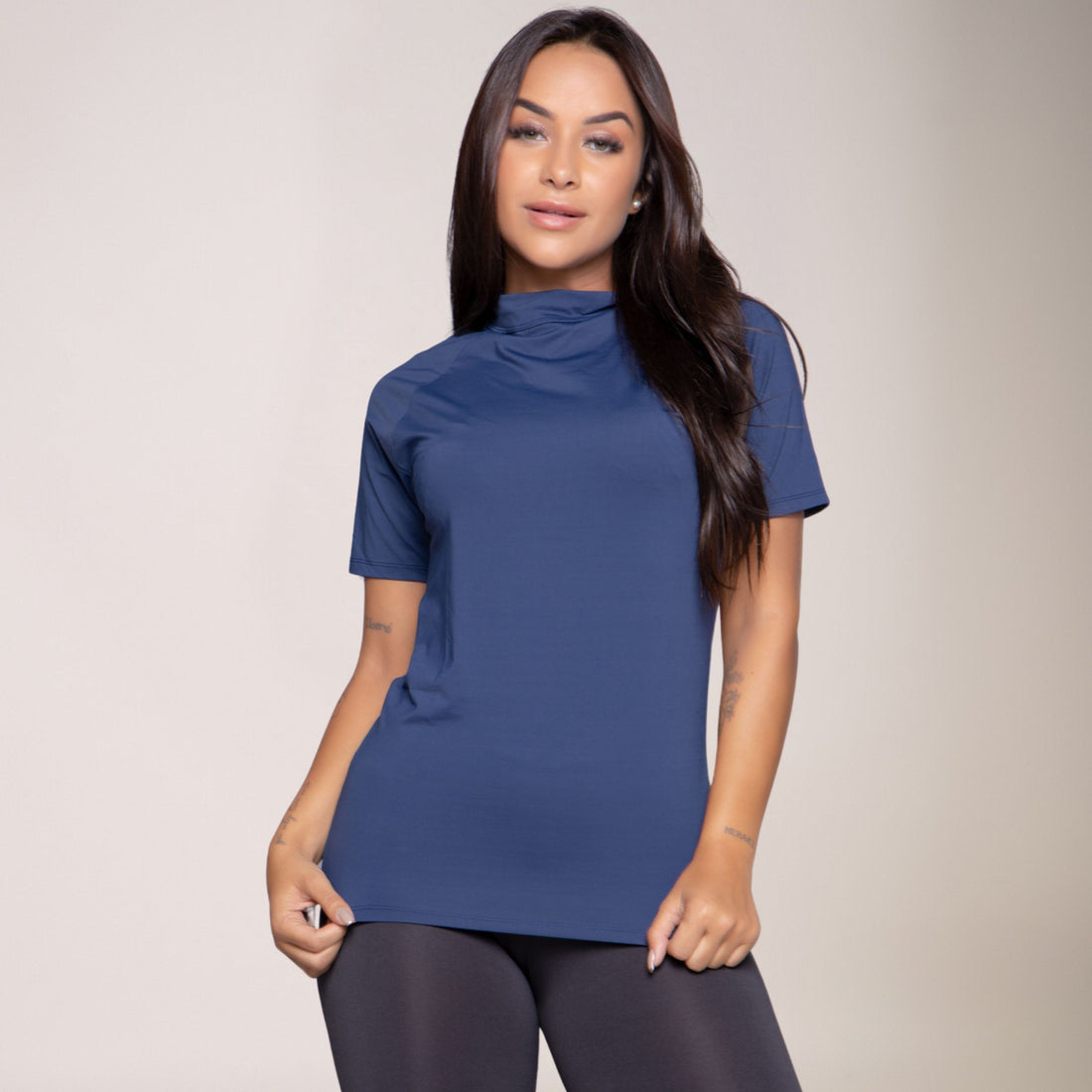 Blusa Térmica Segunda Pele Proteção UV+ Manga Curta Marinho - VEKYO
