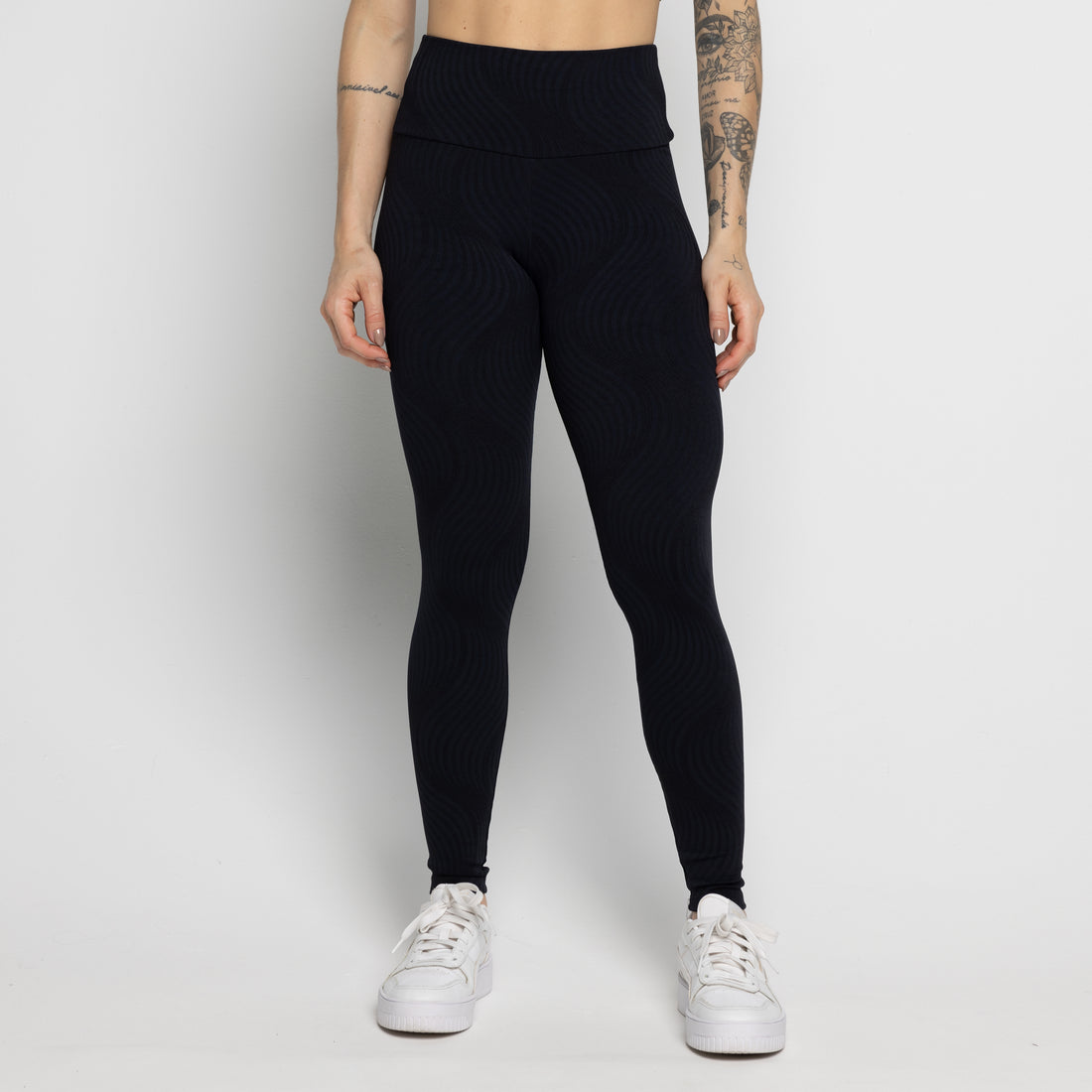 Calça Legging Fitness Jacquard Preta - VEKYO