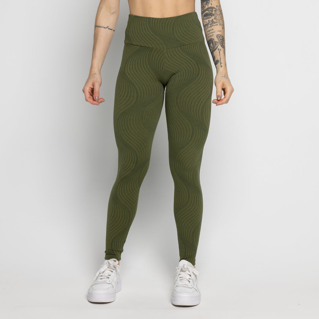 Calça Legging Fitness Jacquard Verde - VEKYO