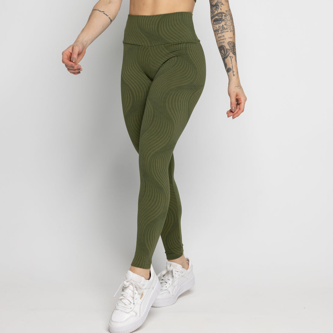 Calça Legging Fitness Jacquard Verde - VEKYO