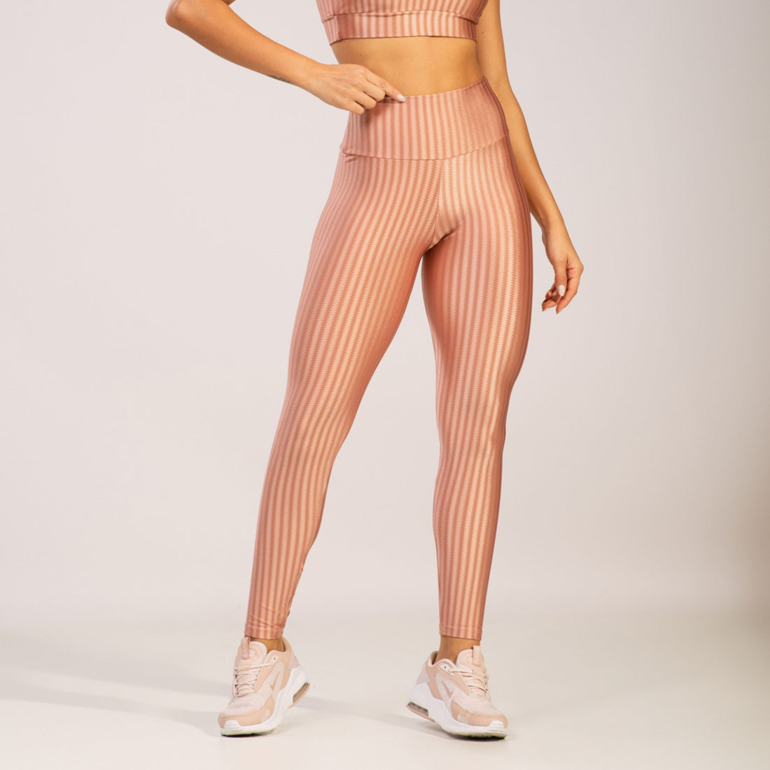 Calça Legging Fitness New Zig Poliamida Rosa Claro - VEKYO
