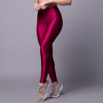 Calça Legging Fitness New Zig Poliamida Rosa Escuro - VEKYO