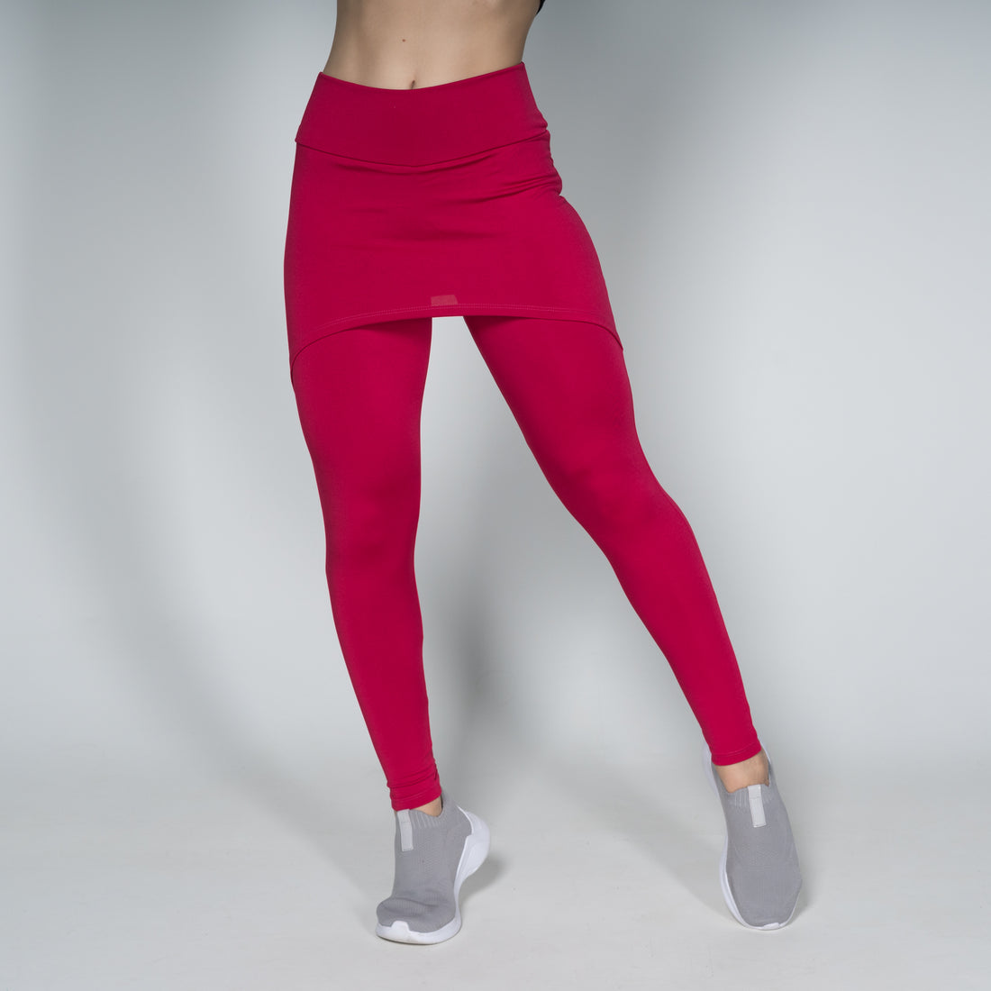 Calça Legging Suplex Feminina Com Saia Tapa Bumbum Rosa - VEKYO