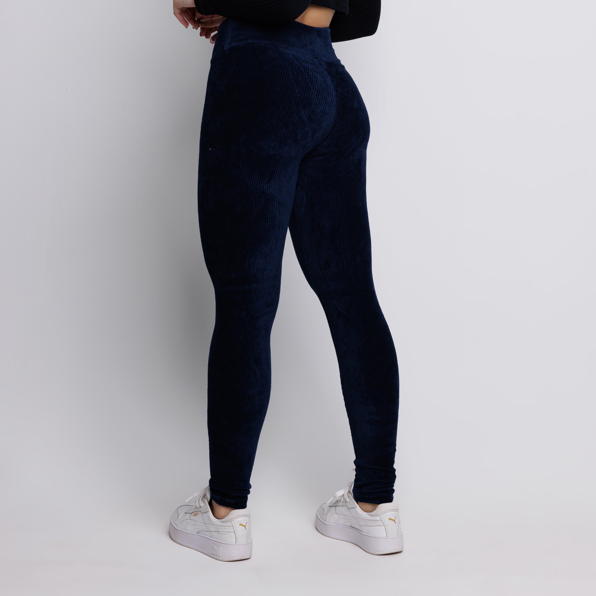 Calça Legging Veludo Cotelê Cós Alto Marinho - VEKYO