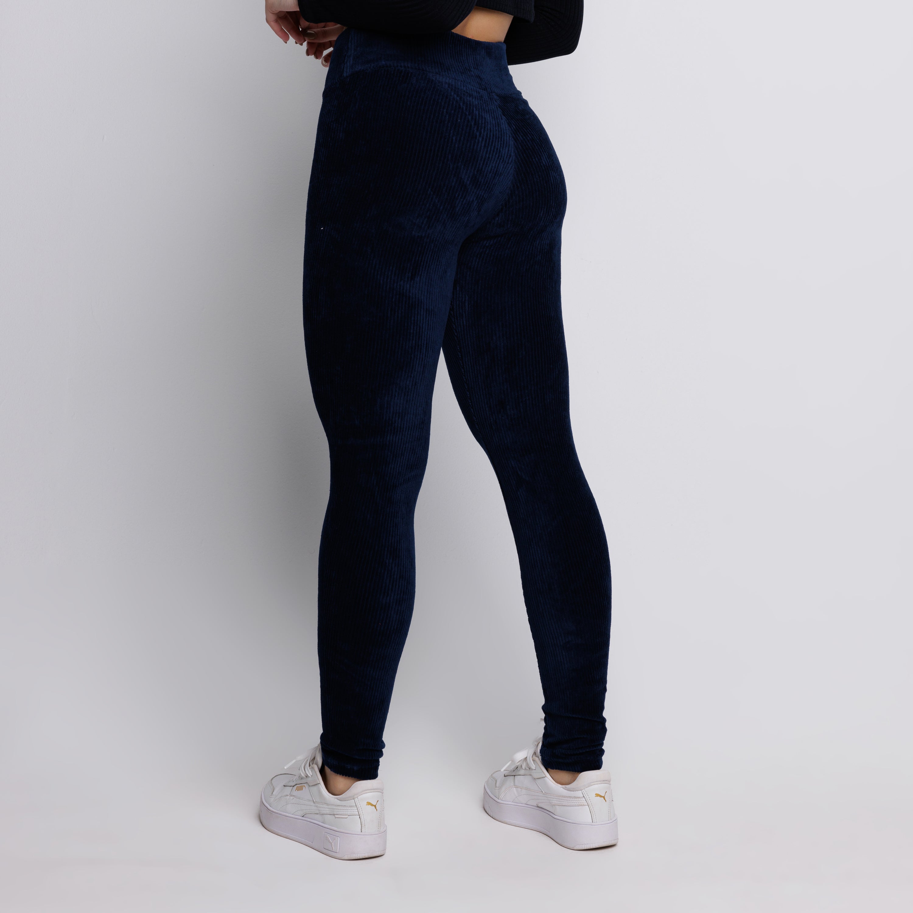 Calça Legging Veludo Cotelê Cós Alto Marinho - VEKYO
