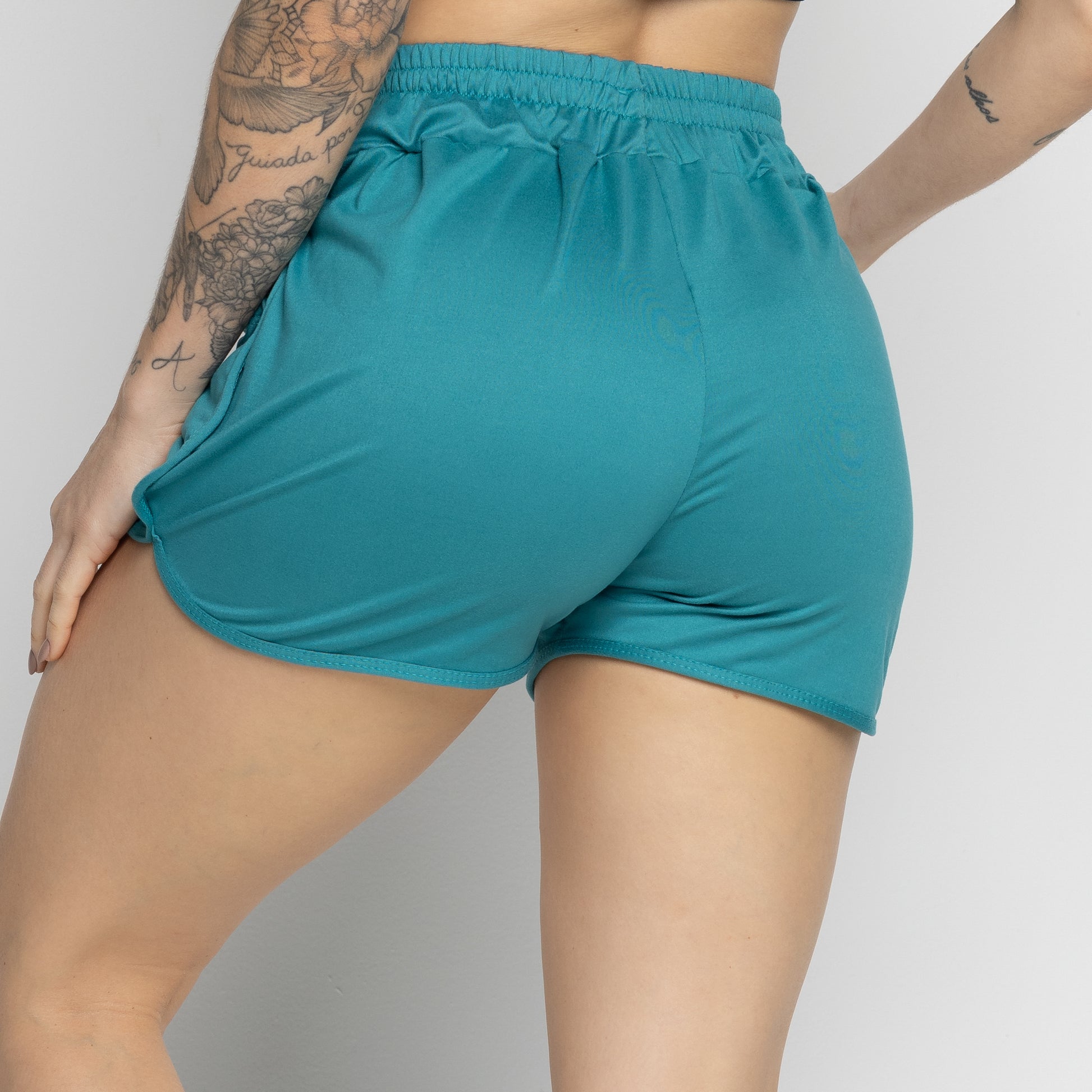 Short Esportivo Com Bolso Verde Água - VEKYO