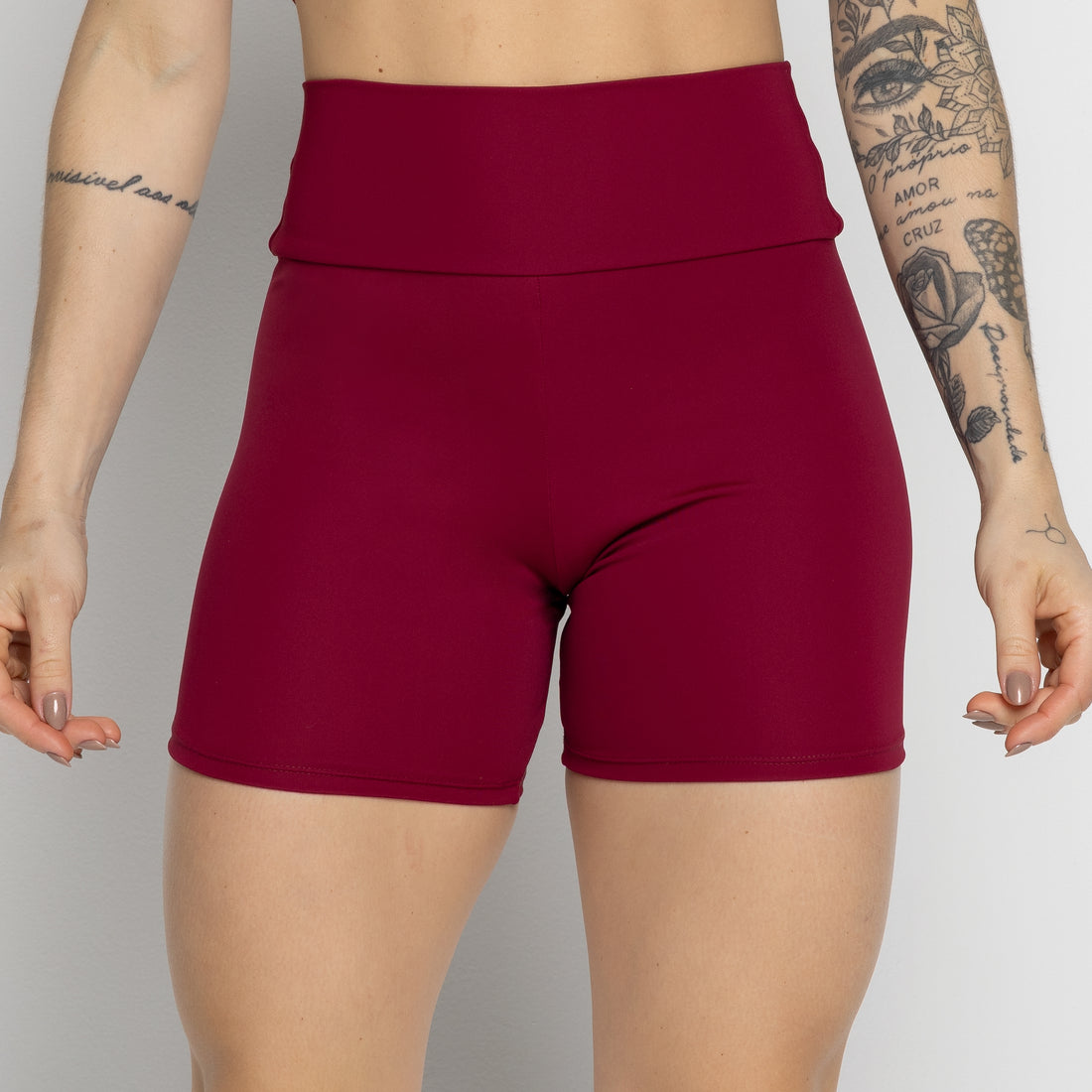 Short Fitness Not So Basic Vinho - VEKYO