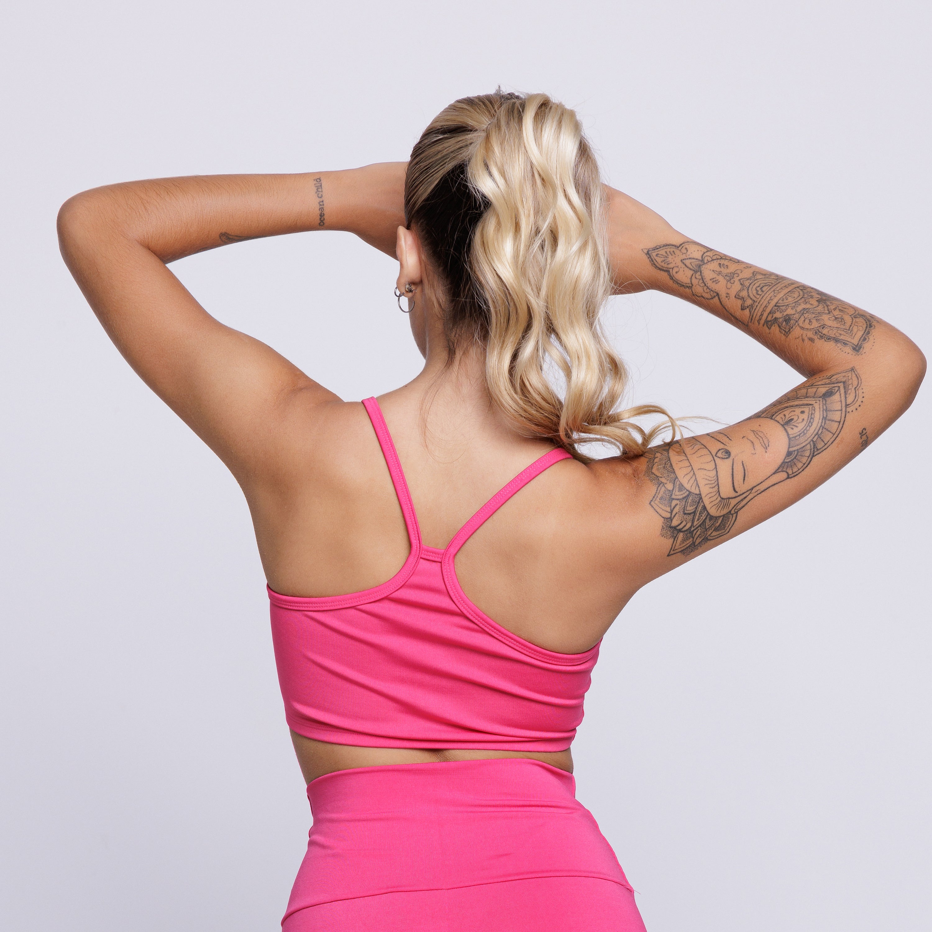 Top Fitness Nadador Feminino Alça Fina Sem Bojo Rosa - VEKYO