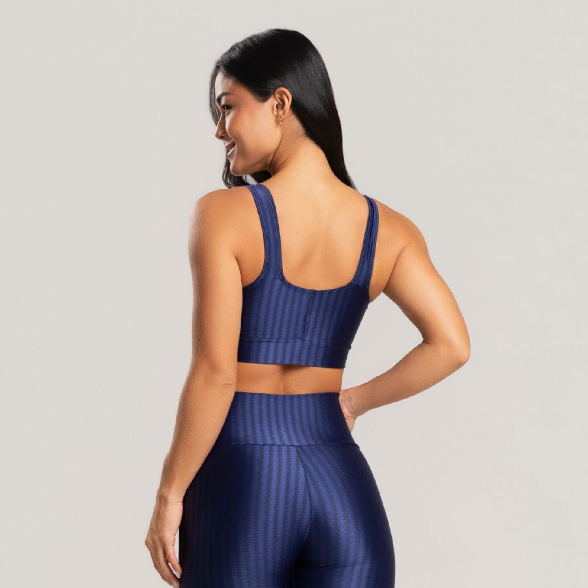 Top Fitness New Zig Com Bojo Removível Marinho - VEKYO