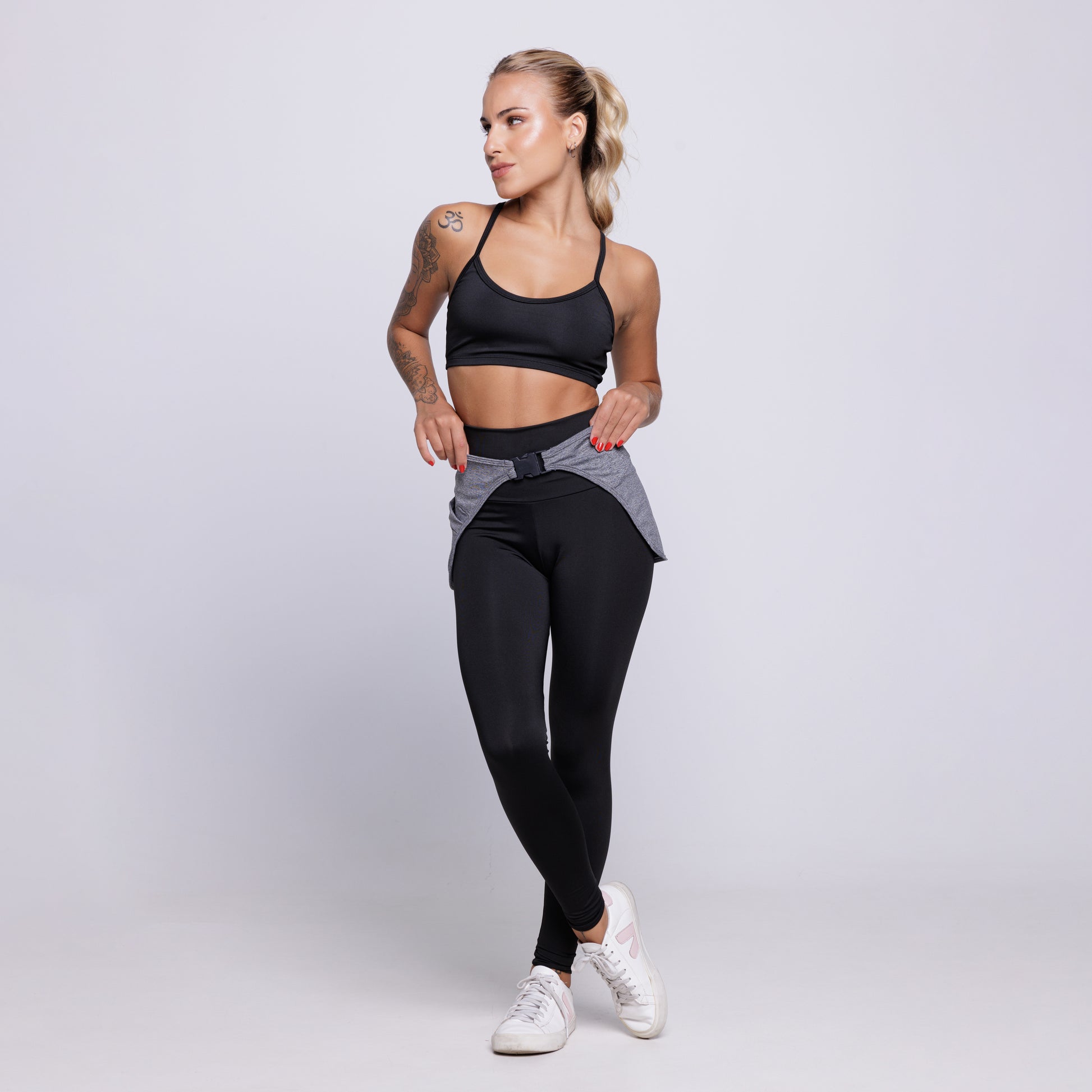 Tapa Bumbum Fitness Com Bolso Cinza - VEKYO
