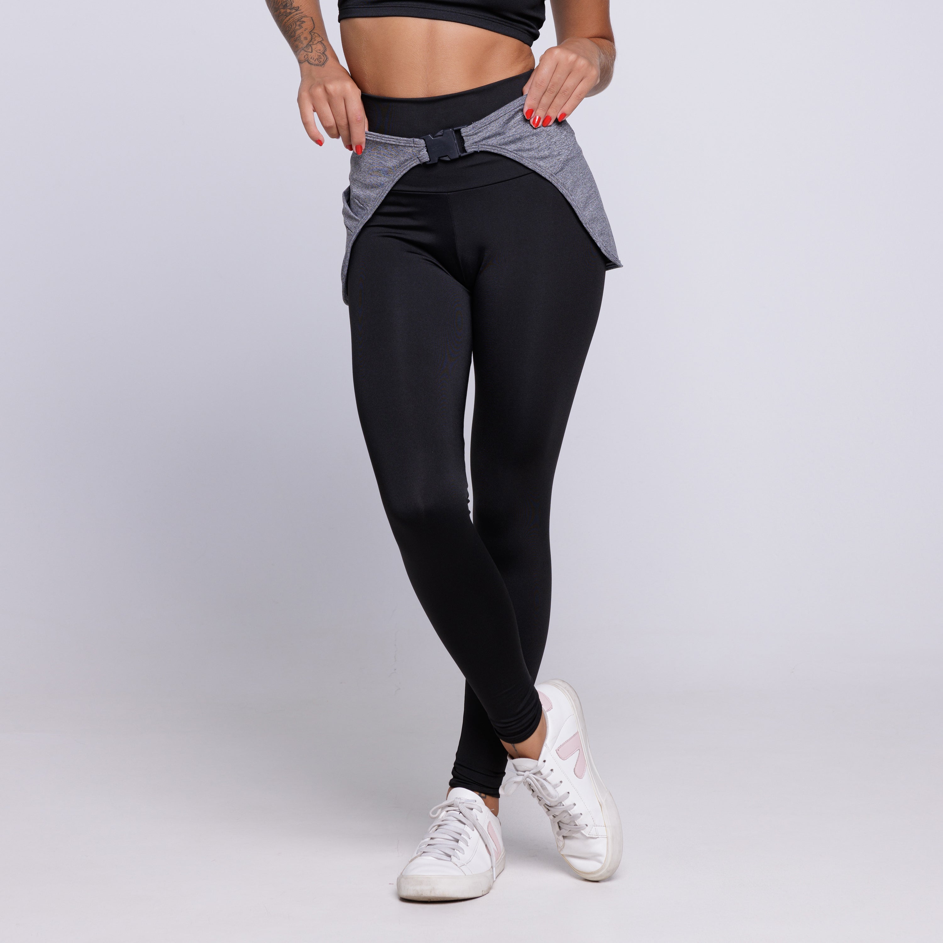 Tapa Bumbum Fitness Com Bolso Cinza - VEKYO