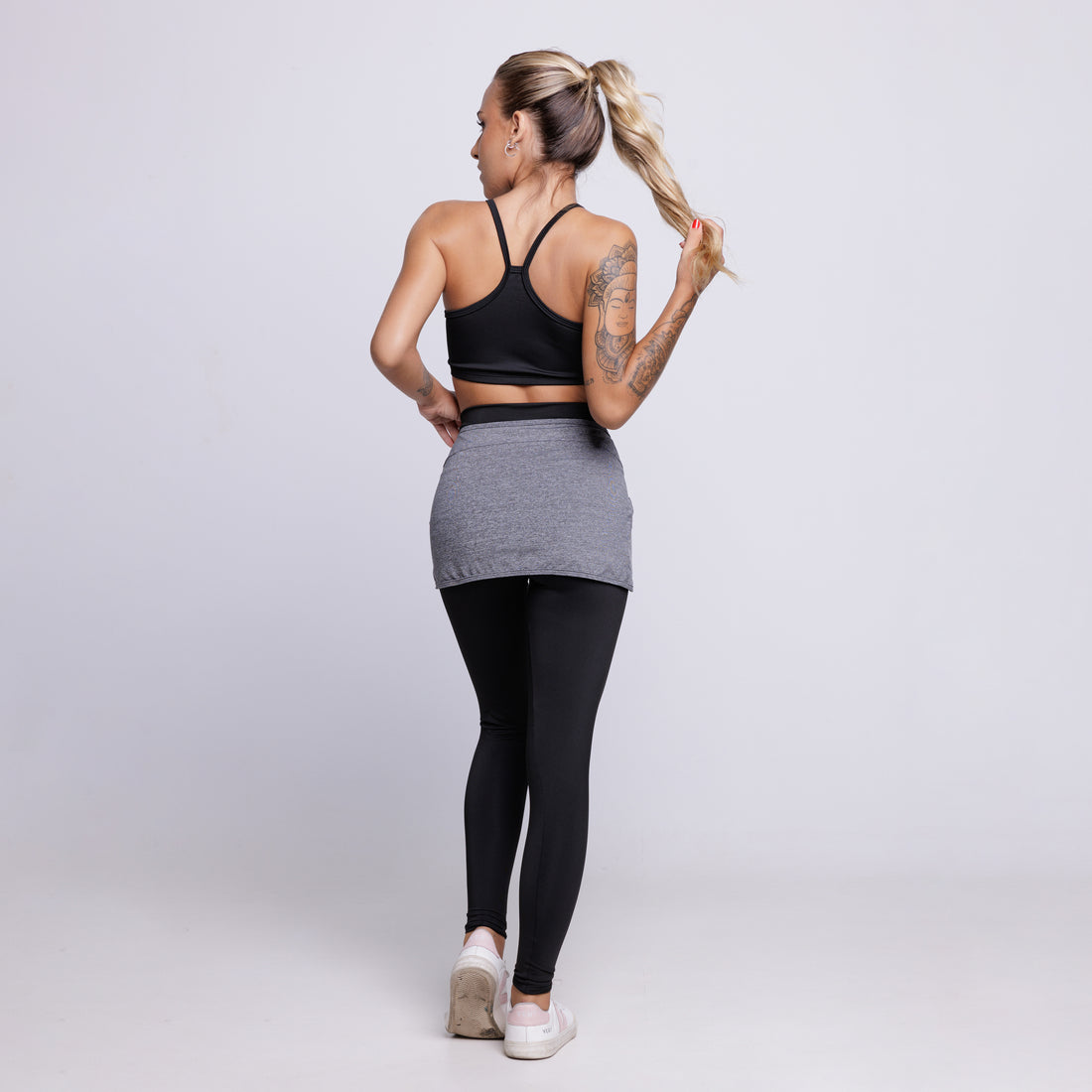 Tapa Bumbum Fitness Com Bolso Cinza - VEKYO